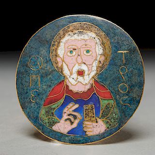 Byzantine era icon medallion of St. Peter