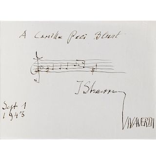 Igor Stravinsky, Autograph musical quotation