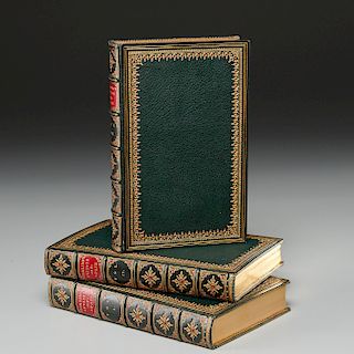 BOOKS (3) Vols artists of Spain 1848 fine binding