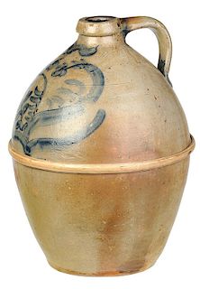 Cobalt Decorated Salt Glazed Stoneware Jug