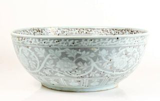 Large Ming Dynasty Style Porcelain Bowl