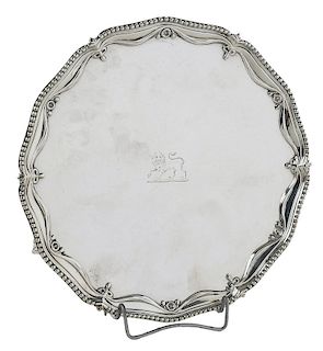 Large George III English Silver Tray