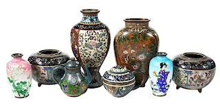 Eight Japanese Cloisonné Objects