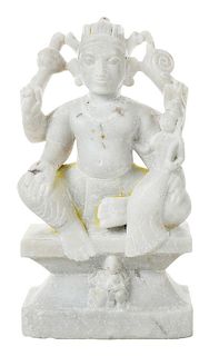 Carved Stone Sculpture of the Hindu Deity Vishnu