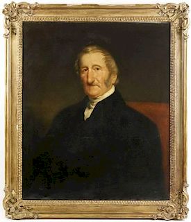 19th C. English School "Portrait of a Stately Man"