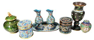 Six Chinese Cloisonné Objects