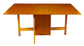 * George Nelson and Associates, (American, 1980-1986), Herman Miller, c. 1946 gate-leg dining table model 4656