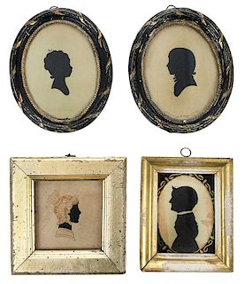 Four Small Framed Silhouettes