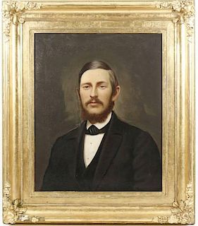 19th C. American School, Portrait of a Bearded Man