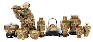 Collection Of Ten Satsuma Decorative Objects