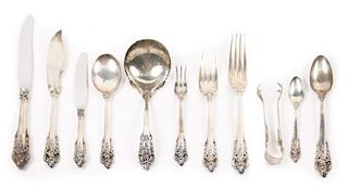 Wallace Sterling Grand Baroque Flatware, 62 Pieces