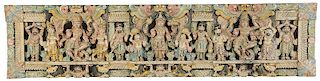 Large Carved And Polychrome Figural Panel