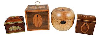 Apple Tea Caddy with Three Boxes