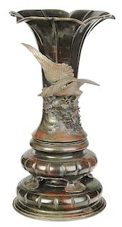 Asian Bronze Eagle Figural Vase