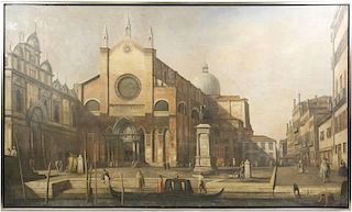 Large 20th C. Venetian Landscape Painting, O/C