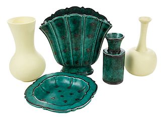Group of Five Gustavsberg Pottery Objects