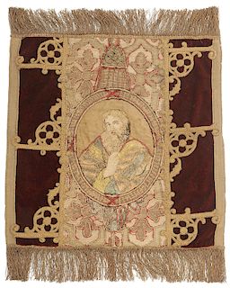 17th Century Russian Embroidery of an Evangelist