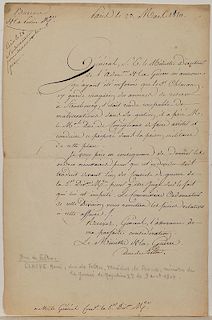 A Duc de Feltre Napoleonic Era Document