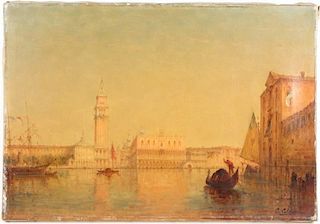 18th/19th C. Venetian Canal Scene, Calderon
