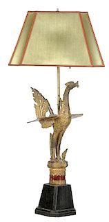 Indian Bronze Figural Lamp