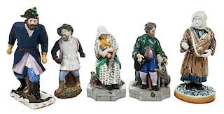 Five Russian Porcelain Figures