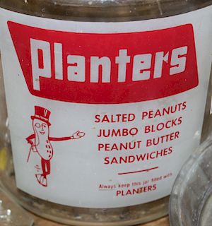 Glass advertising Planters jar