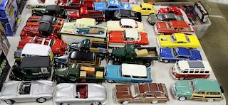 forty three diecast cars, trucks, race cars