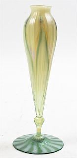 An Iridescent Glass Vase, Height 8 3/4 inches.
