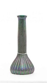 An Austrian Glass Vase, likely Loetz or Kralik, Height 8 1/4 inches.