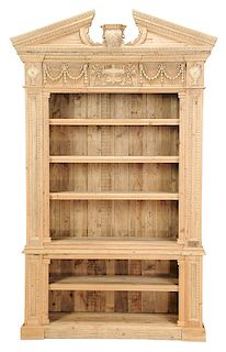 Chippendale Style Carved Pine Bookcase