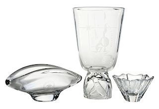 Group of Three Glassware Objects