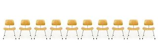 Set of 10 Eames for Herman Miller DCM Chairs