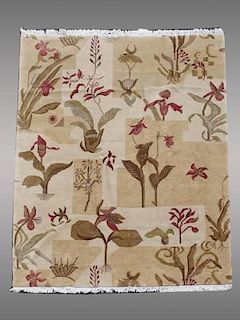 Hand Woven Modern & Floral Motif Room Size Rug