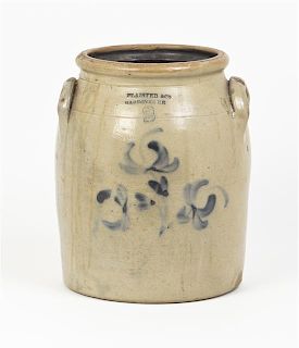 An American Stoneware Crock, Plaisted & Co., Height 11 inches.
