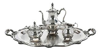 Gorham Sterling Coffee Service, Silver-Plate Tray