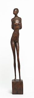 A Carved Wood Figure, Height 24 1/4 inches.