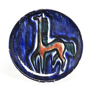 A Contemporary Ceramic Charger, Diameter 13 3/4 inches.