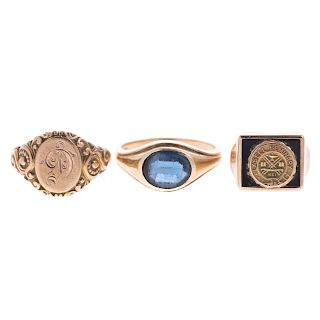 A Trio of Ladies Rings in Gold