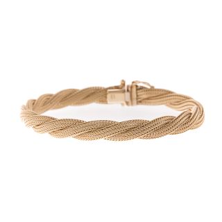 A Ladies 14K Twisted Woven Bracelet