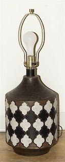 An Italian Ceramic Table Lamp, Height overall 32 3/4 inches.