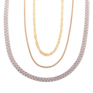 A Trio of Ladies Gold Chain Necklaces
