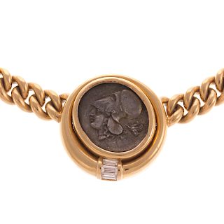 A 18K Bulgari Necklace with Ancient Greek Coin