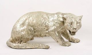Silver Gilt Bronze Sculpture of Cheetah