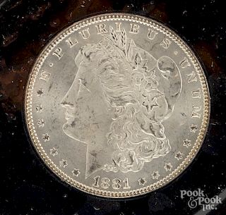 1881 Morgan silver dollar NCI MS 65.