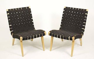 Pair of Jens Risom for Knoll Strap Lounge Chairs