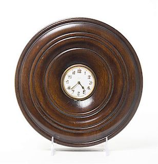 A Swiss Key Lined Wall Clock, Diameter overall 8 3/4 inches.