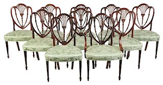 A Fine Set of Ten Federal Mahogany Dining Chairs