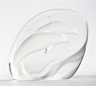 A Molded Glass Paperweight, Height 6 inches.