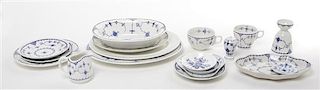 An English Porcelain Partial Dinner Service, Furnevals, Ltd., Diameter of dinner plate 10 inches.