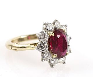Ladies 2.75 Carat Ruby & Diamond Ring